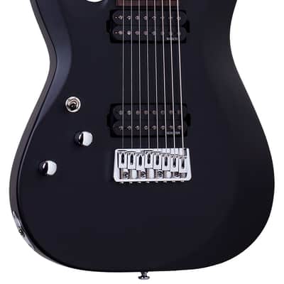 Schecter C-8 Deluxe Electric Guitar. Left Handed Satin Black image 1