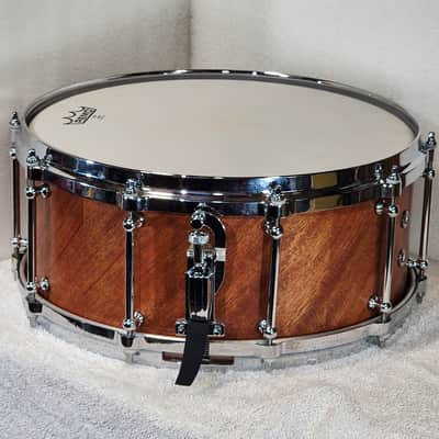 JT Custom Drums JT Custom Drums 14x6 Solid Mahogany Stave Snare Drum 2024 - Natural Color/ Lacquer image 17