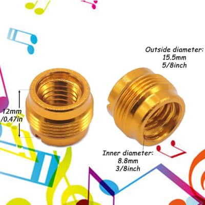 6-Pack Microphone Stand Adapters - 5/8" Male to 3/8" Female Threaded Screw Adapter for Mic Clip Holder, Sturdy Metal Connector Converter, Studio Recording Equipment Accessories image 2