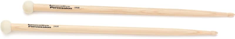 Innovative Percussion IP-5AM Multi-Percussion Drumsticks - Hickory - IP-5A and Hard Felt - Acorn Bead (3-pack) Bundle image 1