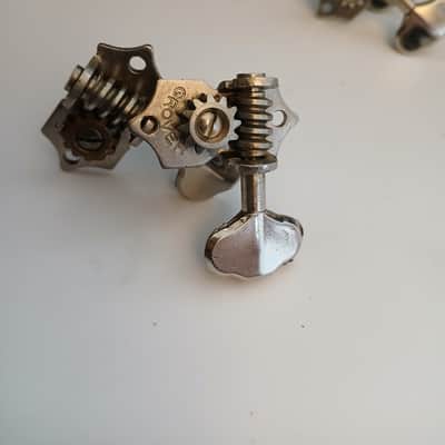 Vintage Grover Sta-Tite bass side tuning machine set of 6- Nickel image 2