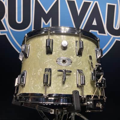 Rogers -1960s Dyna-Sonic 10x14" Marching Snare Drum, White Marine Pearl image 1