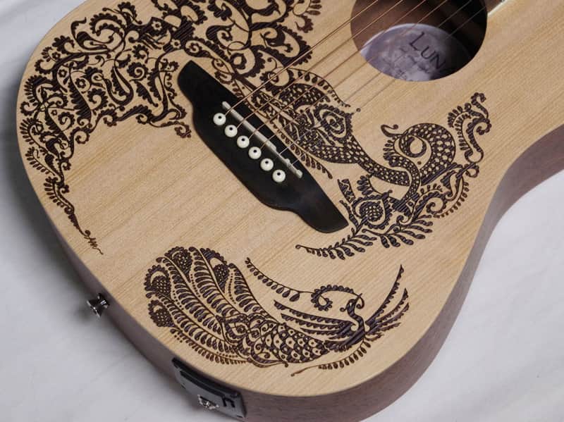 LUNA Safari Henna Paradise acoustic electric TRAVEL 3/4 size