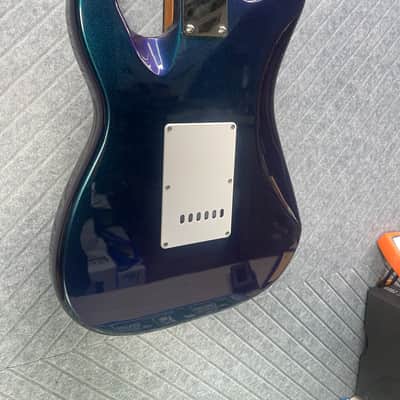 Firefly FF-ST Classic Chameleon Blue/Green HSS SOLD OUT! In USA Setup and Fret Polish image 12