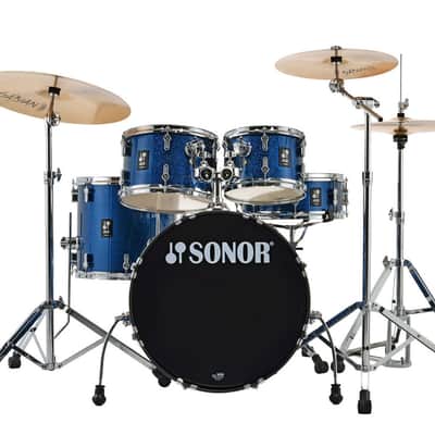 Sonor AQX Studio Drum Set - Black Ocean Sparkle w/ Hardware (AQX-STUDIO-NC-BOS) image 4
