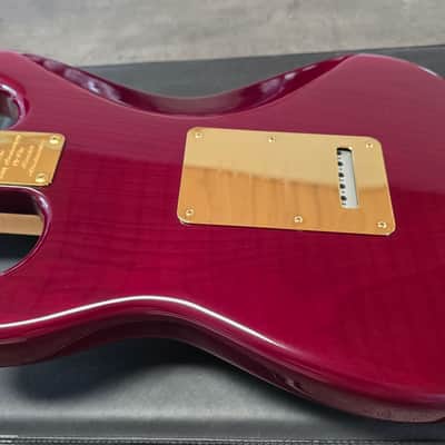 Fender Custom Shop Stratocaster 40th Anniversary Concert Limited Edition 1994 UK Exclusive ARTIST ONLY Eric Clapton Mark Knopfler Rory Gallagher George Harrison Keith Richards etc Ruby Red Ash Body Gold Hardware AAA Flame Neck USA American FSR Guitar image 21