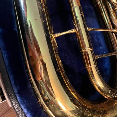 King 3/4 Tuba w/ Recording Bell - rare 1145W 1978 - Yellow Brass image 11