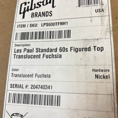 2024 Gibson USA Les Paul Standard 60s Electric Guitar Figured Top Transparent Fuchsia image 11