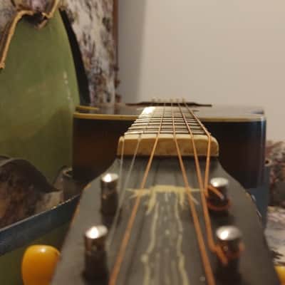all-original 1943 Harmony Melody Ranch Gene Autry parlor acoustic vintage western cowboy guitar, parlour image 13