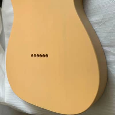 Vintage Yellow Cream Alder Tele Style Guitar Body, Nitro Satin Finish image 2