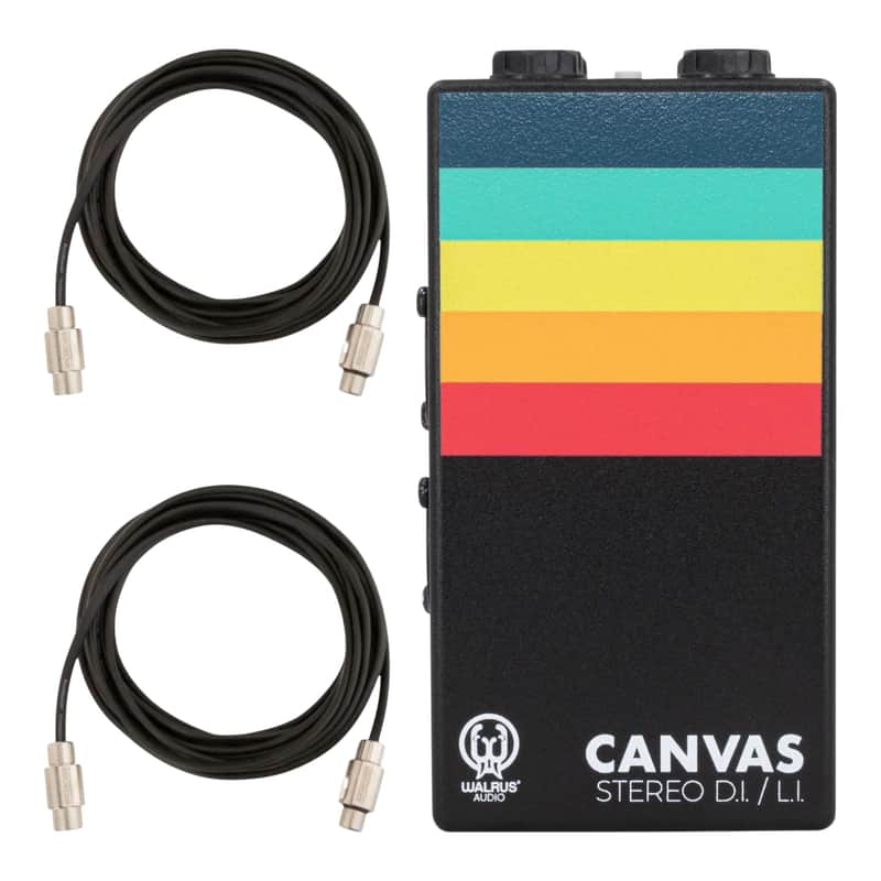 Stereo to FOH Kit - Walrus Canvas Dual Line Isolator / Stereo DI + 2x Rockboard Flat XLR Cables 20ft image 1