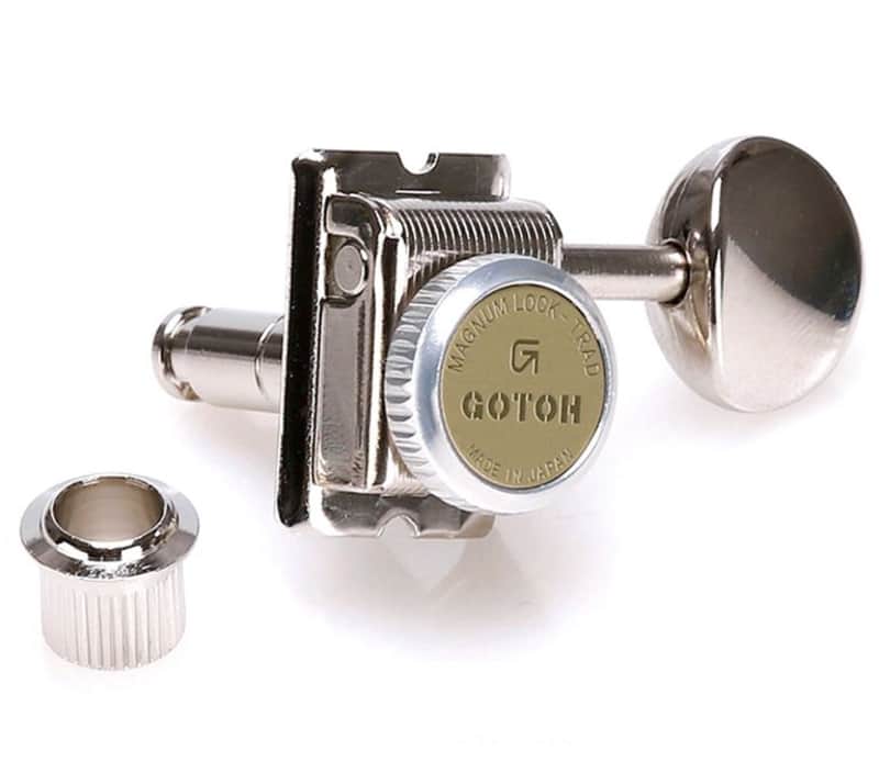 Gotoh Set of 6  SD91-MGT 6-in-line Vintage Style Staggered Locking Tuners - Nickel image 1