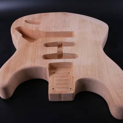 Guitar Body Mahogany Wood SSH Pickup Hard Tail Bolt on Heel ST Style image 3