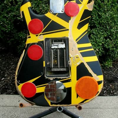 EVH STRIPE SERIES BLACK & YELLOW FRANKENSTRAT MODIFICATION * TESI SWITCH * GERMANY FLOYD ROSE =VH= image 7
