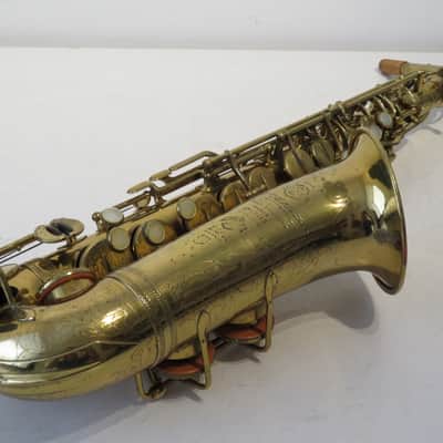 1933 Selmer Cigar Cutter Alto Saxophone - Great Playing sax imagen 6