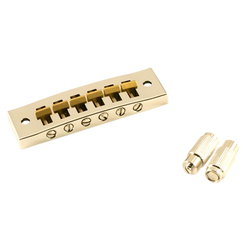 Kluson USA Replacement Steel Harmonica Tune-O-Matic Bridge w/ Unplated Brass Saddles Nickel imagen 1