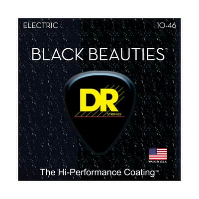 DR Strings BKE-10 Black Beauties Medium Electric Guitar Strings 10-46 image 3
