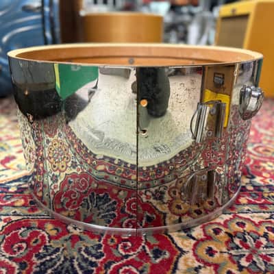1970 Slingerland 10x18 Concert Tom / Bass Drum in Chrome over Wood image 4