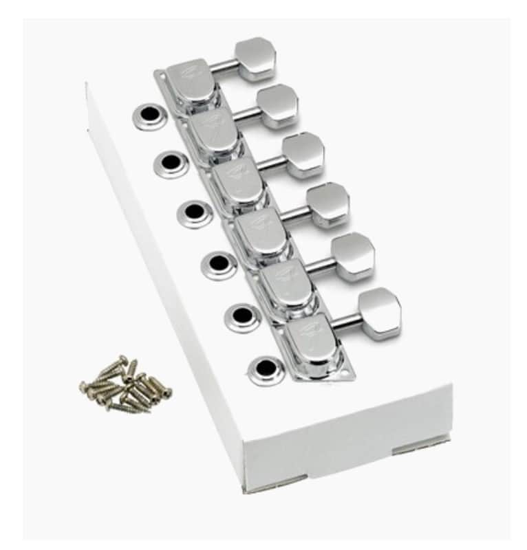 Fender 70s "F" Style Stratocaster®/Telecaster® Tuning Machines Chrome (6) image 1