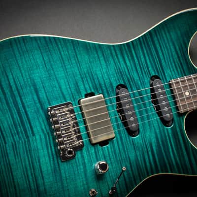 Tom Anderson Drop Top Transparent Teal Burst (06-26-24A) image 3
