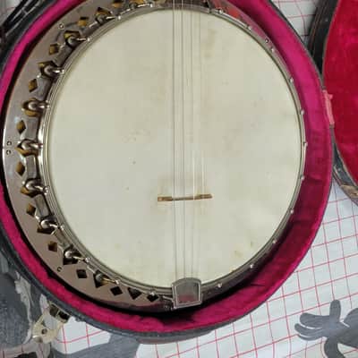 1920's? Slingerland Maybelle 17 fret Tenor Banjo, birdseye back, ornate sides image 14