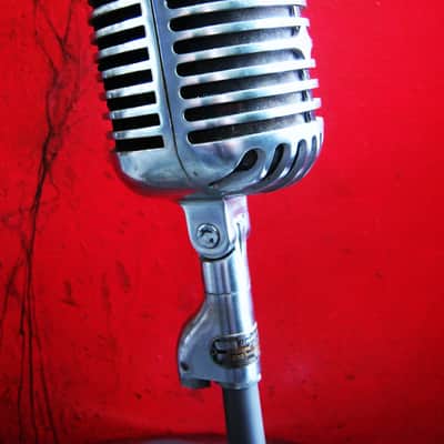 Vintage 1940's Shure 55C / 55 dynamic microphone satin chrome w