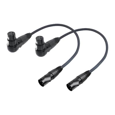 Right Angle XLR Cable, Adjustable-Angle Female to Straight Male Microphone Mic Cable Cord, 90 Degree XLR Female Adapter for Sound Devices Mixer Recorder - 1 FT 2 Pack image 1