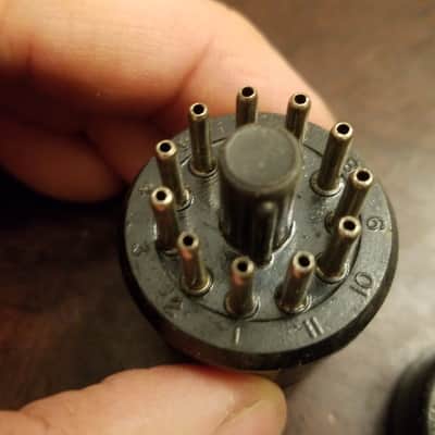 Leslie Amphenol 86-CP11 11 PIN plug AND jack "OCTAL" HEATHKIT YAESU power supply 1960s - black image 5