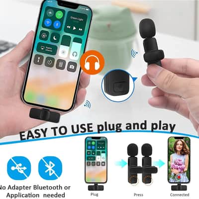 Wireless Lavalier Microphone for iPhone Android Recording Interview Podcast Video image 5