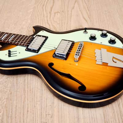 Italia Mondial Deluxe Sunburst Electric Guitar Semi Hollow w/ Piezo image 11