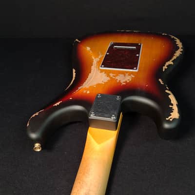 Vintage V6HMRSB HSS Icon Aged Relic Electric Guitar Gloss Sunburst image 19