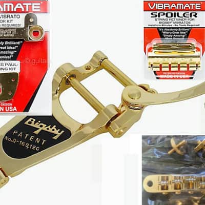 EZ DIY! Bigsby Gold B7 Tremolo & Vibe V7 String Spoiler, ABR-1 roller bridge fits Vintage Les Paul. image 1