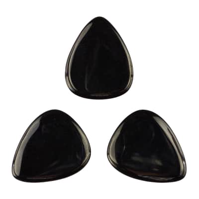Black Obsidian Volcanic Glass Stone Guitar Pick - Specialty Handmade Exotic Plectrum - 3 Pack New
