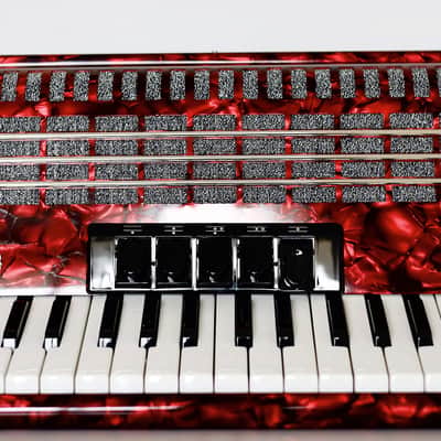NEW Weltmeister Achat 80 Piano Accordion made in Germany, 80 Bass buttons, Original New Straps and Case, Keyboard Accordian, Red, Shipping from USA image 7