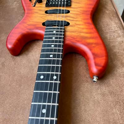 Mr. Scary REH George Lynch 5A Quilted Maple 1-Piece 2018 - Orange Burst (ESP) image 13