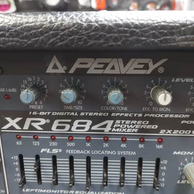 2000's Peavey XR684 Stereo Powered Mixer 2x200 Watts w/ Power Cable SN# 11077196 "Made In USA" image 4