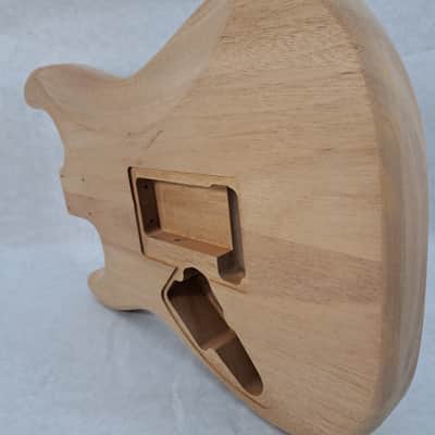 Unfinished Mahogany HxH guitar body - for Fender Strat Stratocaster neck Floyd Rose J1993 image 4
