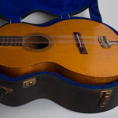 C. Bruno & Son Lyra Model 493 12 String Flat Top Acoustic Guitar, made by Oscar Schmidt,  c. 1925, black hard shell case. image 13