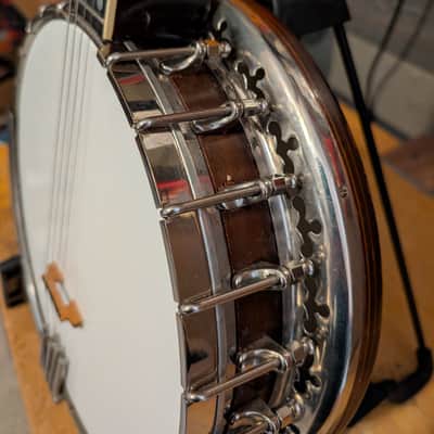 1930s Bacon Banjo Company B&D Tenor Banjo Unsure Of Model Custom Headstock Inlay Plays Excellent image 4