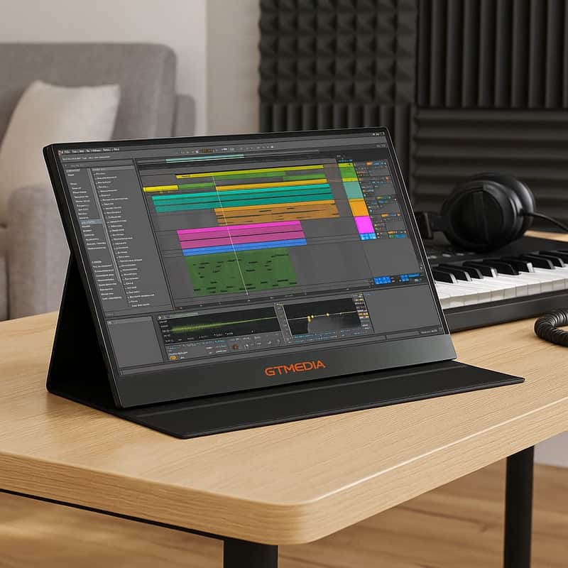Portable Music Production Monitor 17.3” – 2.5K QHD Touchscreen Display for Producers, 165Hz HDR10, Dual Speakers, USB-C/Mini HDMI, Ideal for DAWs, Travel & Studio Recording image 1