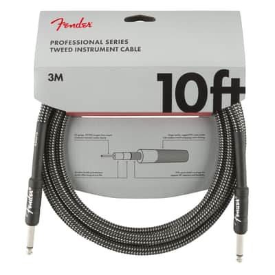 Fender Professional Series Instrument Cable 3m (Grey Tweed) - Instrument Cable image 1