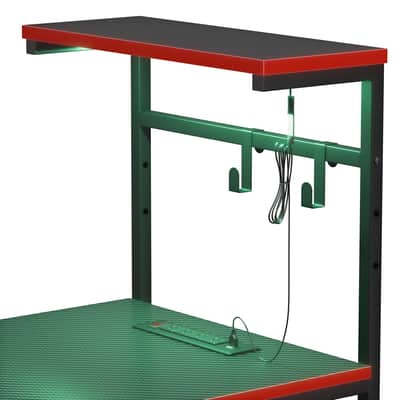 44" LED Music Production Desk – DJ & Producer Workstation with Power Outlets image 4