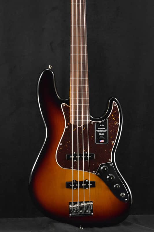 Mint Fender American Professional II Jazz Bass Fretless Rosewood Fingerboard 3-Color Sunburst image 1
