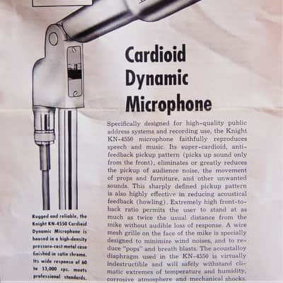 Vintage RARE 1950's era Knight 4550 dynamic cardioid microphone Hi Z / Electro Voice 664 Dual Z w cable # 2 image 2