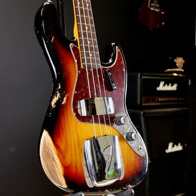 Fender Custom Shop 1961 Jazz Bass Heavy Relic 3A Rosewood Fingerboard 3-Color Sunburst image 1