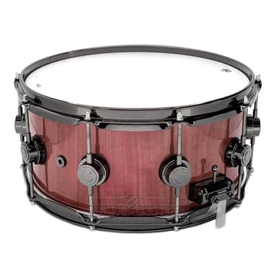 DW Collectors Purpleheart Snare Drum 14x6.5 Natural w/Black Hardware image 3