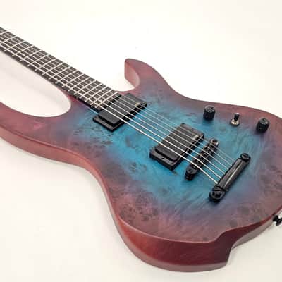 AGILE INTREPID PRO BASS 6 EB EMG 630 BLUE PURPLE BURL image 3