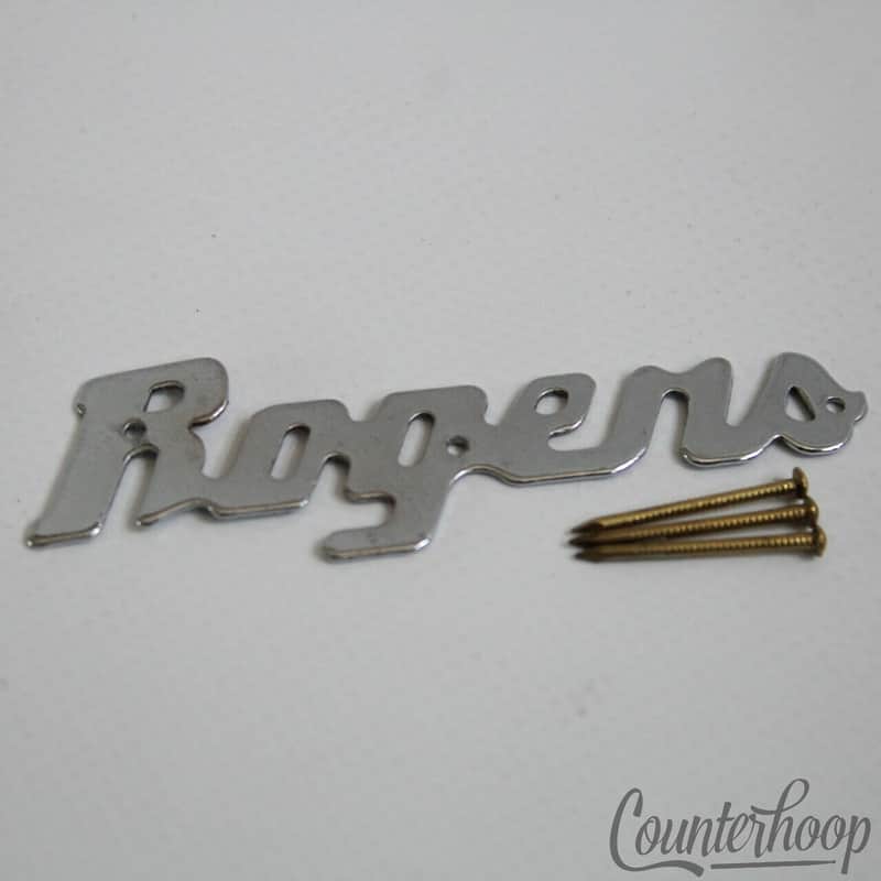*Rogers Script Logo Badge Vintage 60s Powertone/Holiday Bass/Tom/Snare Label USA image 1