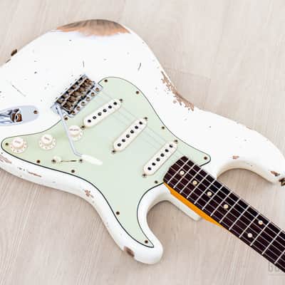 Fender Custom Shop 1961 Stratocaster Heavy Relic Aged Olympic White image 7