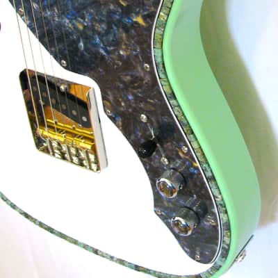 Custom Designed & Crafted - Surf Green Tele Thinline style/African Turquoise Stones - RSG Serial #058 2024 image 2